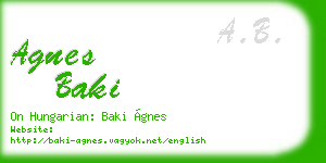 agnes baki business card